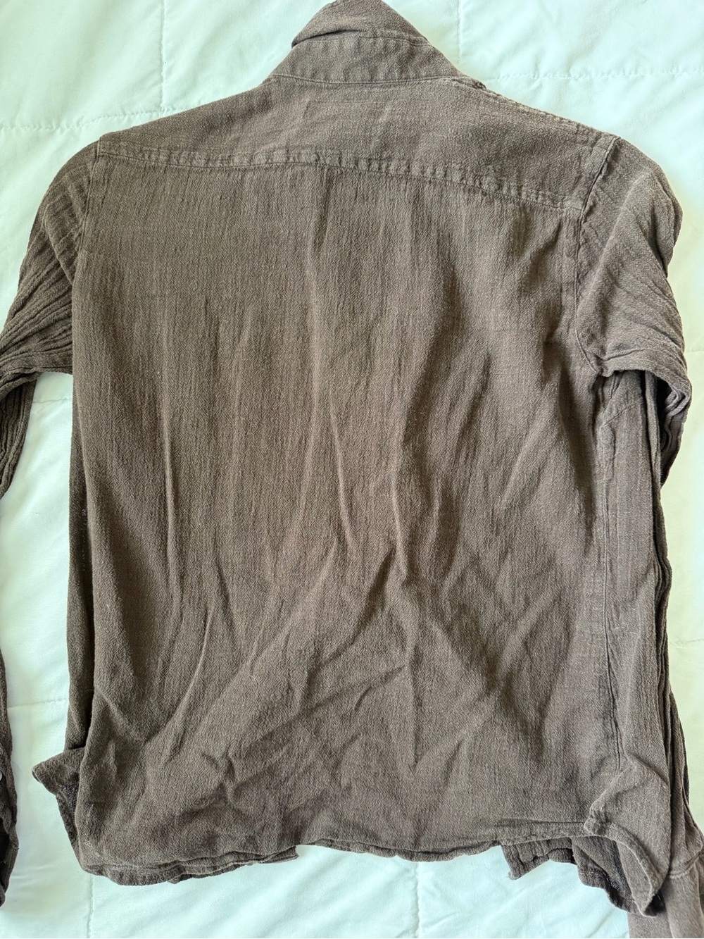 Express Men's Brown Button-Up Textured Shirt - Picture 5 of 5